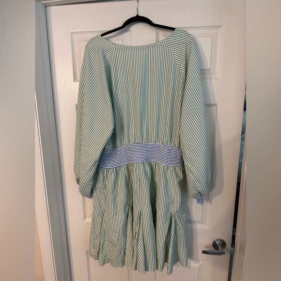Simplee striped lantern sleeve ruffle dress - Picture 2 of 4
